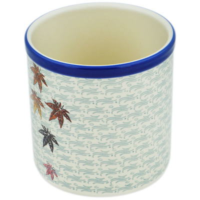 Polish Pottery Utensil Jar 6&quot; Autumn Breeze