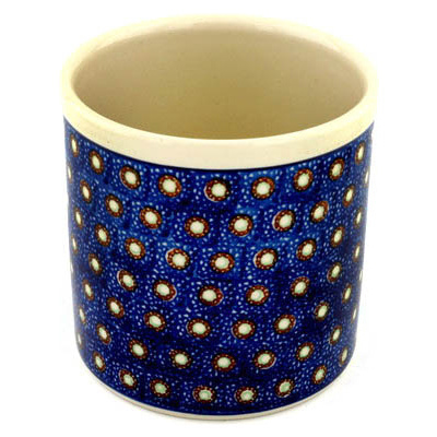 Polish Pottery Utensil Jar 6&quot; Berry Stars