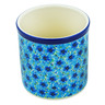Polish Pottery Utensil Jar 6&quot; Blue Bachelor Buttons UNIKAT