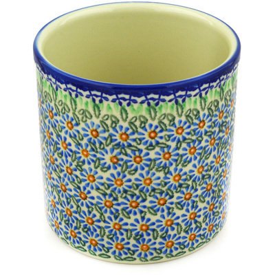 Polish Pottery Utensil Jar 6&quot; Cactus UNIKAT