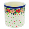 Polish Pottery Utensil Jar 6&quot; Christmas Flower UNIKAT