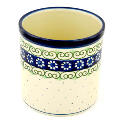 Polish Pottery Utensil Jar 6&quot; Daisy Chain