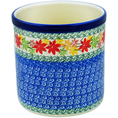 Polish Pottery Utensil Jar 6&quot; Fall Vibes