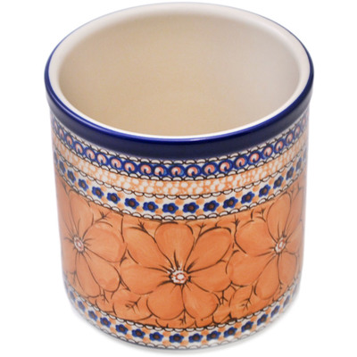 Polish Pottery Utensil Jar 6&quot; Marigold Dreams UNIKAT