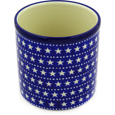 Polish Pottery Utensil Jar 6&quot; Midnight Stars
