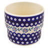 Polish Pottery Utensil Jar 6&quot; Peacock Forget-me-not