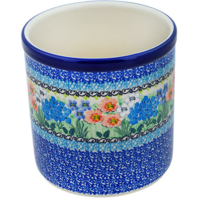 Polish Pottery Utensil Jar 6&quot; Spring Joy UNIKAT