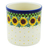 Polish Pottery Utensil Jar 6&quot; Summer Sunflower UNIKAT