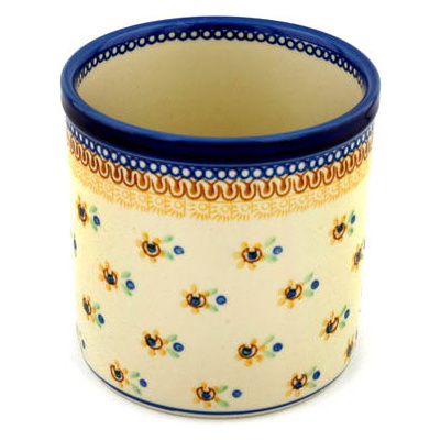 Polish Pottery Utensil Jar 6&quot; Sunshine Kiss