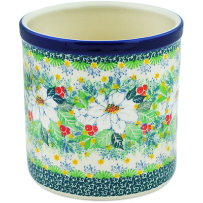 Polish Pottery Utensil Jar 6&quot; Twinkle Stars UNIKAT