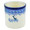 Polish Pottery Utensil Jar 6&quot; Winter  Blue Bird