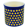 Polish Pottery Utensil Jar 6&quot; Yellow Dots