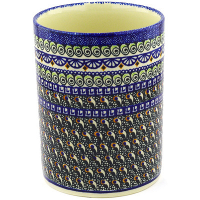 Polish Pottery Utensil Jar 7&quot; Amazing Grace UNIKAT