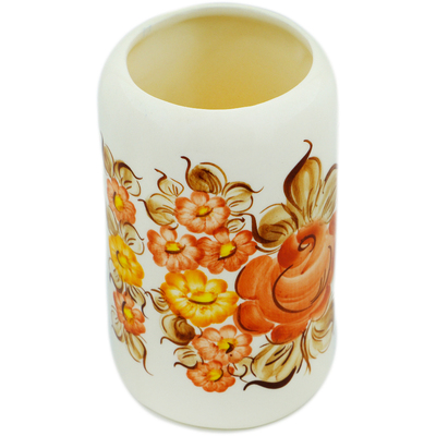 Faience Utensil Jar 7&quot; Brown Sunshine