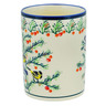 Polish Pottery Utensil Jar 7&quot; Goldfinch Glory UNIKAT