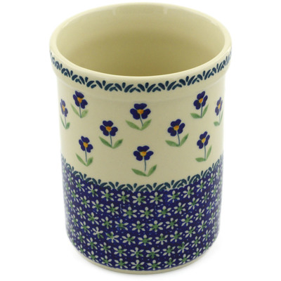 Polish Pottery Utensil Jar 7&quot; Mariposa Lily