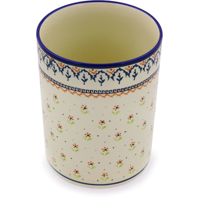 Polish Pottery Utensil Jar 7&quot; Polish Daisy