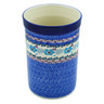 Polish Pottery Utensil Jar 8&quot; Blooming Blues