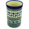 Polish Pottery Utensil Jar 8&quot; Blue Chicory