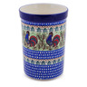 Polish Pottery Utensil Jar 8&quot; Rooster Row UNIKAT