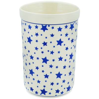 Polish Pottery Utensil Jar 8&quot; Starlight