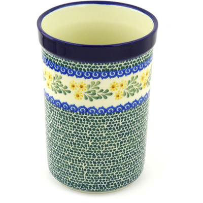 Polish Pottery Utensil Jar 8" Summer Day