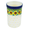 Polish Pottery Utensil Jar 8&quot; Summer Sunflower UNIKAT