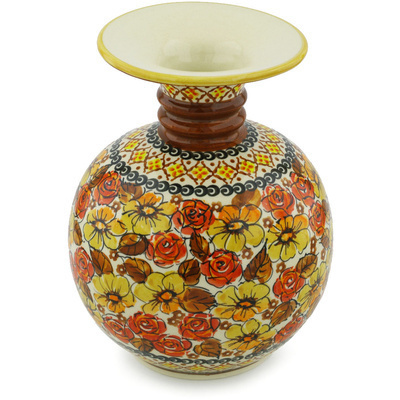 Polish Pottery Vase 10&quot; Autumn Glow UNIKAT