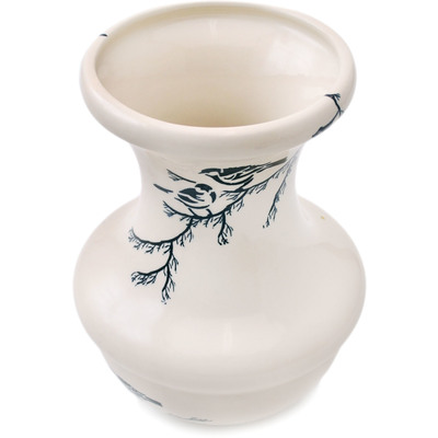 Polish Pottery Vase 10&quot; Birds At Night