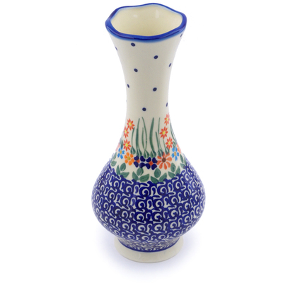 Polish Pottery Vase 10&quot; Blissful Daisy