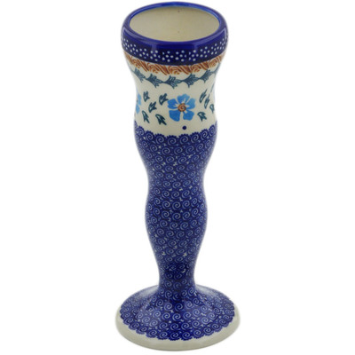 Polish Pottery Vase 10&quot; Blue Cornflower