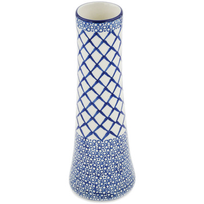 Polish Pottery Vase 10&quot; Blue Harmony