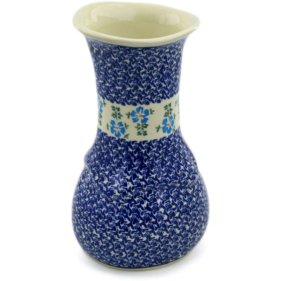 Polish Pottery Vase 10&quot; Blue Summer