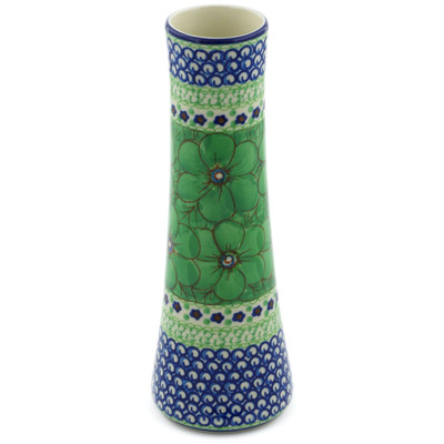 Polish Pottery Vase 10&quot; Key Lime Dreams UNIKAT