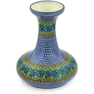 Polish Pottery Vase 10&quot; Mardi Gras UNIKAT