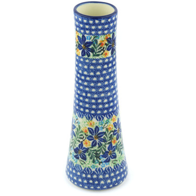 Polish Pottery Vase 10&quot; Midnight Lilies UNIKAT