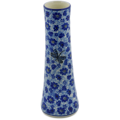 Polish Pottery Vase 10&quot; Misty Dragonfly