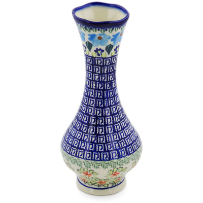 Polish Pottery Vase 10&quot; Pansy Morning