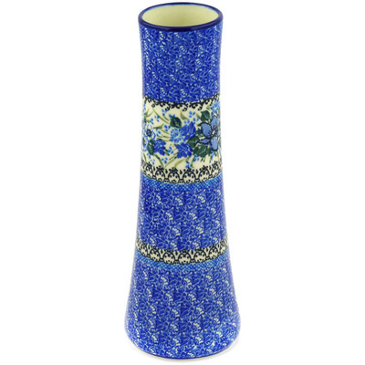 Polish Pottery Vase 10&quot; Rhapsody In Blue UNIKAT