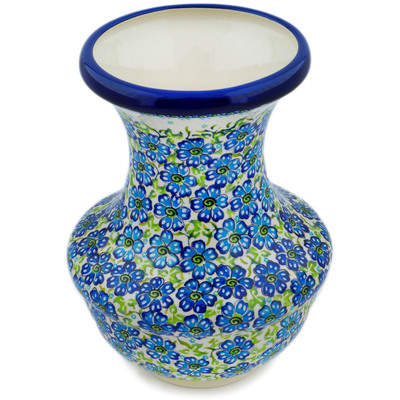 Polish Pottery Vase 10&quot; Skyward Blooms UNIKAT