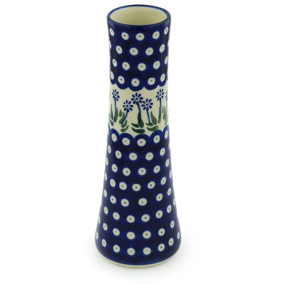 Polish Pottery Vase 10&quot; Springing Calendulas