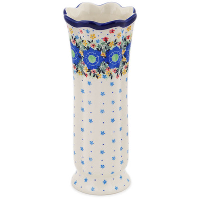 Polish Pottery Vase 11&quot; Fascinating Flora UNIKAT