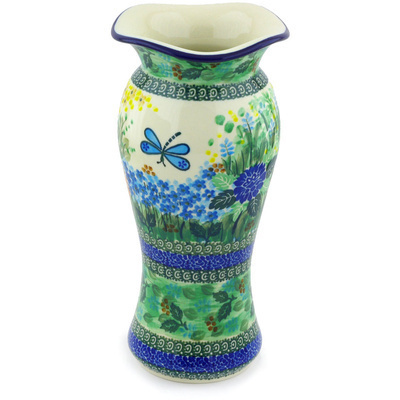 Polish Pottery Vase 11&quot; Garden Delight UNIKAT