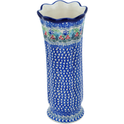 Polish Pottery Vase 11&quot; Great Day