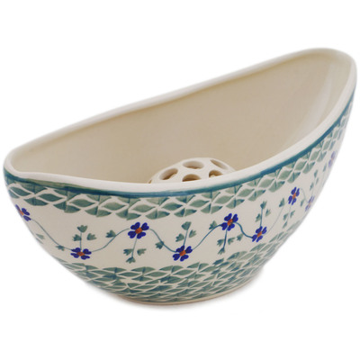 Polish Pottery Vase 11&quot; Lucky Blue Clover