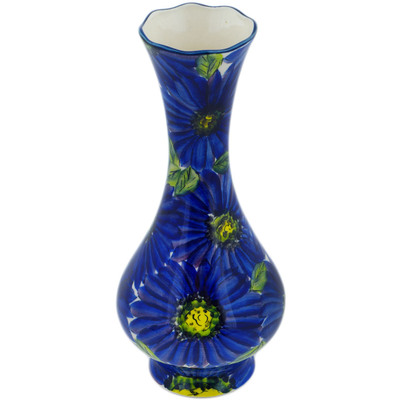 Polish Pottery Vase 11&quot; Nightfall On My Flowers