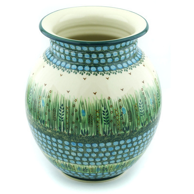 Polish Pottery Vase 11&quot; Prairie Land UNIKAT