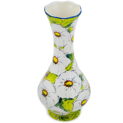 Polish Pottery Vase 11&quot; Springtime Symphony UNIKAT