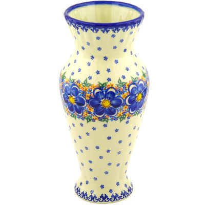Polish Pottery Vase 11&quot; UNIKAT