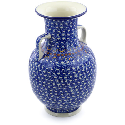 Polish Pottery Vase 12&quot; Blue Horizons